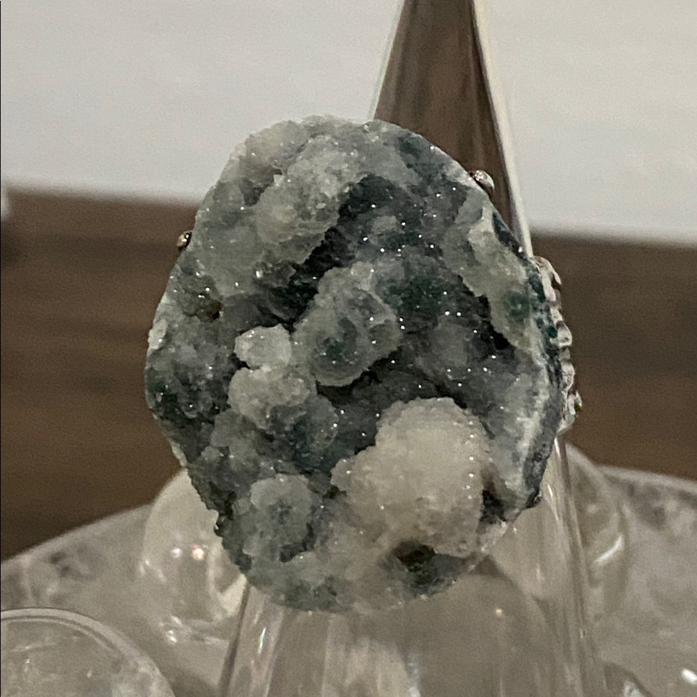 Natural Crystal Geode Statement Ring - image 3